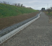 2019年山形県で施工したかごマット平張タイプ　堤防ドレンに使用